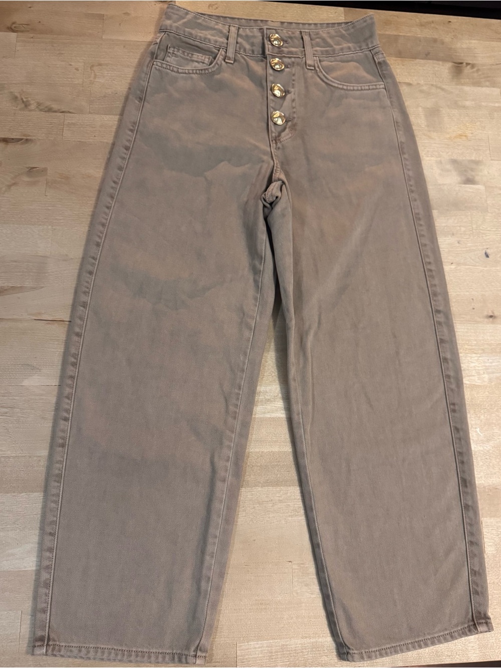 L'AGENCE Liora High-Rise Wide-Leg ankle khaki Jean - Picture 2 of 11